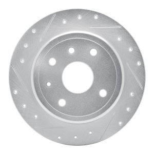 Chevrolet Epica Brake Rotor (1) - Rear Left - R1 Concepts - Drilled & Slotted - Silver - `04-`10